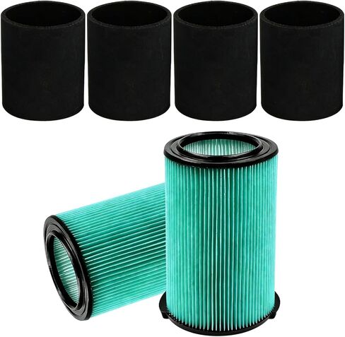 2 Pack VF6000 5-Layer Pleated Replacement Vacuum Filter Compatible for Ridgid Shop Vac 5-20 Gallon Wet/Dry Vacuums,Fit for Husky 6-9 Gallon Vacs in Kuwait