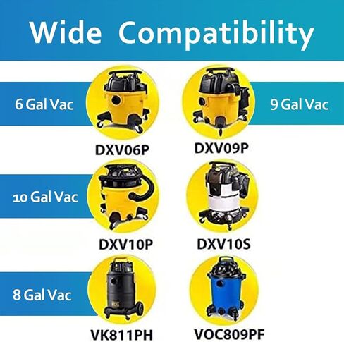 15 Pack DXVA19-4101 Vacuum Bags For DEWALT Shop Vac 6, 8, 9, 10 Gallon Wet/Dry, Replacement Disposable Filter Vacuum Bags for DeWalt DXV06P, DXV09P, DXV09PA, DXV10P, DXV10PL, DXV10S, DXV10SA, DXV10SB in Kuwait