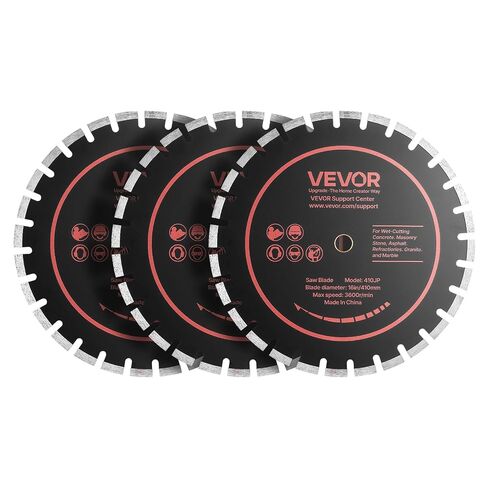 VEVOR Diamond Blades 5 inch, 5-Pack Wall Chaser Saw Blade Cutting Blade, 0.79 in Arbor, High-Hardness Diamond Segments, 65Mn Steel Core, Dry Wet Cutting, Clean Edges for Concrete Brick Stone Cement in Kuwait