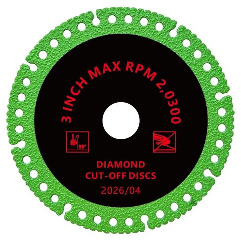 FOXBC 3 Inch Diamond Blades, Multi-Material Cut Off Wheel Disc - 3 Pack | 3/8" arbor, Cutting for Metal, Tile, Drywall, Fiber Cement, Plastic, Fiberglass in Kuwait