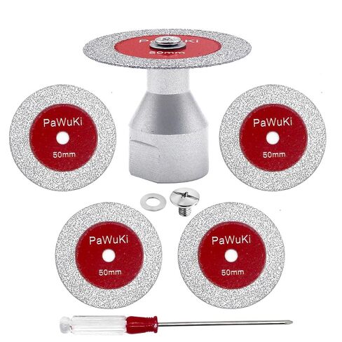 Mini Diamond Glass Cutting Disc - 5Pcs 2 Inch(50mm) Saw Blade and 1pc 5/8''-11 Flange for Glass Jade Marble Granite Artificial Stone Porcelain Tile Ceramic in Kuwait