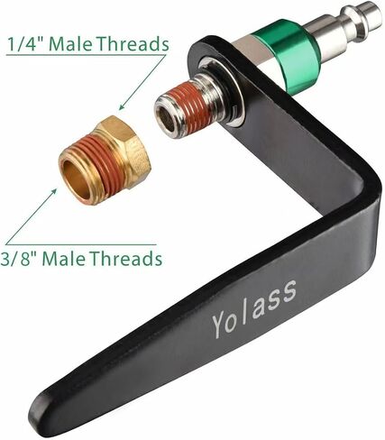 Yolass Pneumatic tool hook,1/4" NPT and 360° Rotatable L Air Rafter Hooks are Lightweight,Quick and Easy to Install for Air Blow Guns,Pneumatic Nail Guns,with Brass Joints,6-Piece in Kuwait