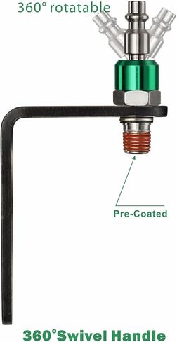 Yolass Pneumatic tool hook,1/4" NPT and 360° Rotatable L Air Rafter Hooks are Lightweight,Quick and Easy to Install for Air Blow Guns,Pneumatic Nail Guns,with Brass Joints,6-Piece in Kuwait