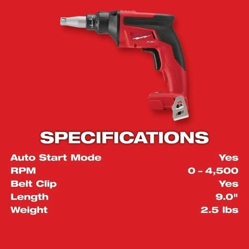 2866-20 Power Screw Guns for Milwaukee 18V M18 FUEL Brushless Cordless Drywall Screw Gun Red - Bare Tool in Kuwait