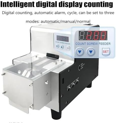 Electric Screw Counting Machine Automatic Screw Arranging with Stainless Steel Hopper, Adjustable Digital Feeder for 1-5mm Screws, Max Length 20mm, Fast & Efficient in Kuwait