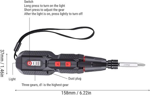 Generic Electric, 3 Torsion Settings 280RPM Rechargeable Cordless with LED Light, for Home Repair Furniture Bike Bracket Installation in Kuwait
