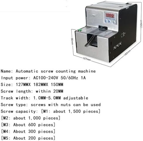 Digital Screw Counter Machine, Automatic Portable Screw Counting Tool, Adjustable Track Width for Round & Flat Heads Screws, Efficient & Accurate Counting in Kuwait