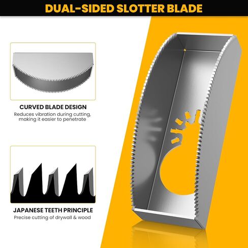 Dual Sided Slotter Oscillating Tool Blade, 1-1/4'' Cutting Width Japanese Teeth Flush Cutting Oscillating Multitool Saw Blades for Drywall, Woodworking & Cable Wire Fishing in Kuwait