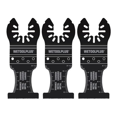 3 Pack Carbide oscillating Tool Blades for Cut Hard Material, Hardened Metal, Nails, Bolts and Screws Compatible with Rockwell oscillating Tool Blades RW8963.3 (for Metal, RW8963.3) in Kuwait