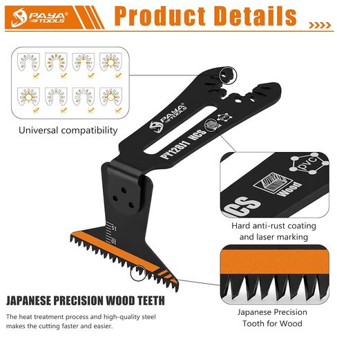 Universal Japanese-Tooth HCS 1-3/4" 90° Reach Oscillating Saw Blades [Patented Design],Power Oscillating Tool Blades,Multitool Blades for Narrow or Corner Cutting (3-Pack) in Kuwait