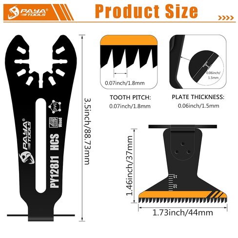 Universal Japanese-Tooth HCS 1-3/4" 90° Reach Oscillating Saw Blades [Patented Design],Power Oscillating Tool Blades,Multitool Blades for Narrow or Corner Cutting (3-Pack) in Kuwait