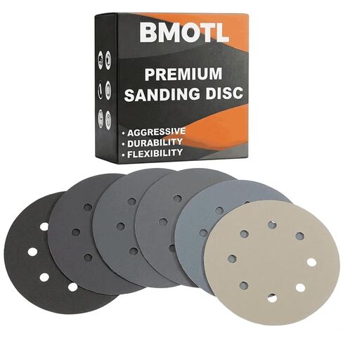 120Pcs 5 Inch Wet Dry Sanding Discs: 320-3000 Grit Assortment | Hook & Loop 8 Holes Sandpaper, Silicon Carbide Sand Paper for Orbital Sander Wood/Mteal/Automotive Polishing in Kuwait