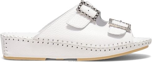 La Plume Women's, Jen Sandal White Rhinestone 36 M in Kuwait