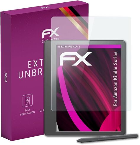 طبقة واقية من الزجاج البلاستيكي atFoliX متوافقة مع واقي الزجاج Amazn Kindl Scribe، وواقي شاشة زجاجي هجين 9H من البلاستيك FX in Kuwait