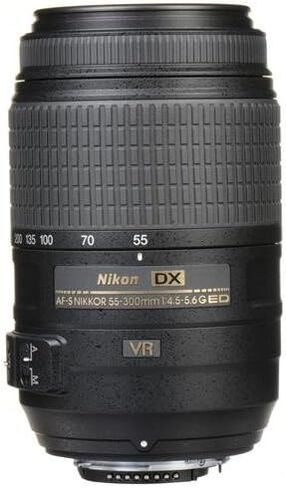 نيكون AF-S DX NIKKOR مقاس 55-300 ملم f/4.5-5.6G ED عدسة تكبير لتقليل الاهتزاز مع تركيز تلقائي لكاميرات نيكون DSLR in Kuwait