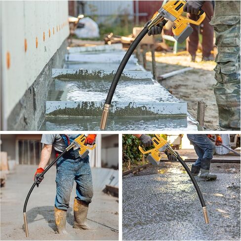 Cordless Concrete Vibrator Compatible with DeWalt 20V Battery (Tool Only), 600W Handheld Cement Vibrator with 3.8ft Shaft, 6000RPM High-Frequency Motor for Air Bubble Removal in Concrete Projects in Kuwait