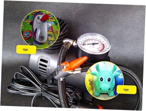 Housoutil 12v Psi Electric Air Compressor Pump Inflator for Car and Motorcycle Tires Fast Inflation Accurate Pressure Gauge Versatile for Sports and Inflatable Items Black in Kuwait