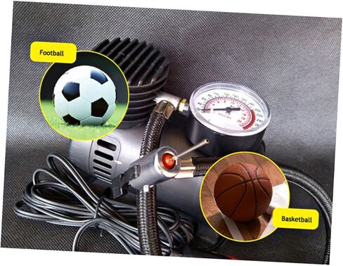 Housoutil 12v Psi Electric Air Compressor Pump Inflator for Car and Motorcycle Tires Fast Inflation Accurate Pressure Gauge Versatile for Sports and Inflatable Items Black in Kuwait