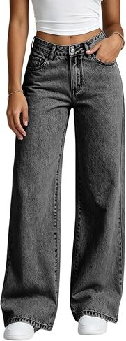 Women's Y2k Bow Low Rise Baggy Jeans 2025 Fall Embroidery Wide Leg Boyfriend Denim Pants in Saudi Arabia