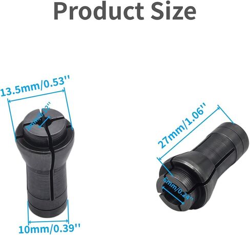 4Pcs 1/4" to 1/8" Collet Adapter Set for Die Grinder | 1/4" to 1/8" collet adapter set, 4pcs (2x 1/8" + 2x 1/4"), for die grinders & rotary tools, steel collets in Kuwait