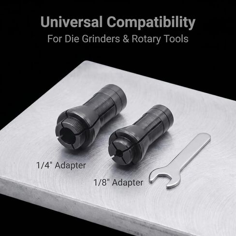 4Pcs 1/4" to 1/8" Collet Adapter Set for Die Grinder | 1/4" to 1/8" collet adapter set, 4pcs (2x 1/8" + 2x 1/4"), for die grinders & rotary tools, steel collets in Kuwait