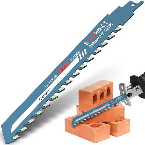 Reciprocating Saw Blade 10/12/18/20inch,Universal Cutting Recip Sabre Saw Blade Alloy Steel Brick Concrete,Masonry Cutting for Cement Composite Panels Bricks (10 inches) in Kuwait