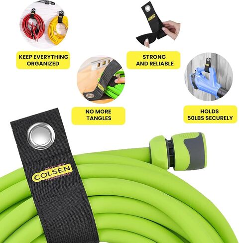 COLSEN Extension Cord Holder – Heavy Duty Garage Organization Storage Straps - Cable Keeper, Wire Holder, Outdoor, Rope Strap, Hose Hanger - For RV, Organizers, Garden - Assorted (6 Pack) in Kuwait