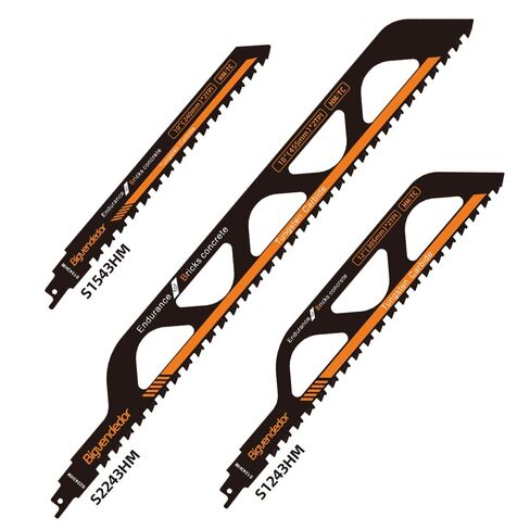 3Pcs Carbide Reciprocating Saw Blades 9/12/18", Fits DeWALT & Milwaukee | Tungsten carbide teeth cuts concrete, brick, cement block & stone, perfect for heavy masonry demolition jobs in Kuwait