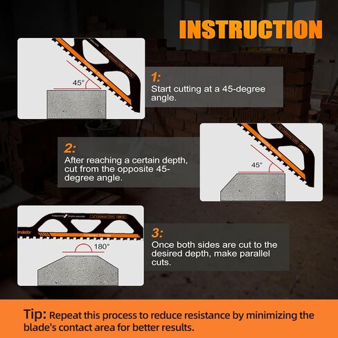 3Pcs Carbide Reciprocating Saw Blades 9/12/18", Fits DeWALT & Milwaukee | Tungsten carbide teeth cuts concrete, brick, cement block & stone, perfect for heavy masonry demolition jobs in Kuwait