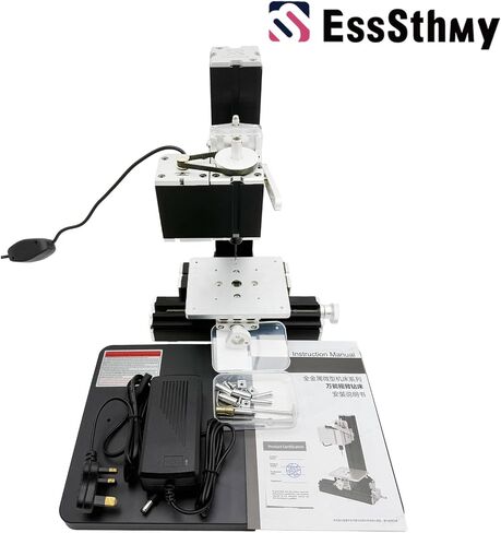 36w All-Metal Mini Drill Press Lathe, 20000 RPM,High-Precision Drilling for Wood/Soft Metal/Plastic, Woodworking DIY | Professional Micro Drilling (1-6mm Chuck Compatibility) in Kuwait