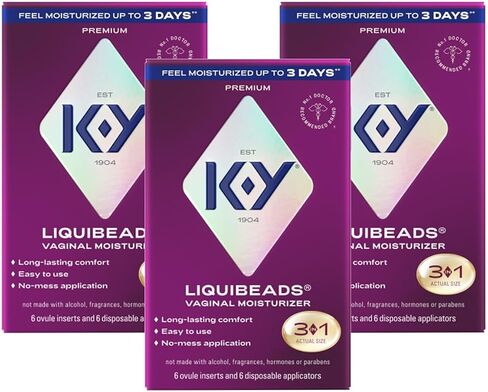K-Y Liquibeads Silicone-Based Formula 6 Bead Inserts and 6 Applicators Vaginal Moisturizer & Lube for More Comfortable Sex for Men, Women and Couples (3 Pack) in Saudi Arabia