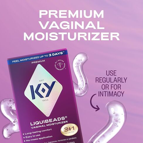 K-Y Liquibeads Silicone-Based Formula 6 Bead Inserts and 6 Applicators Vaginal Moisturizer & Lube for More Comfortable Sex for Men, Women and Couples (3 Pack) in Saudi Arabia