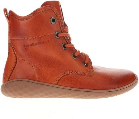 Vivobarefoot Womens Pilgrim Round Toe Lace Up Casual Boots Ankle Low Heel 1-2" - Red in Kuwait