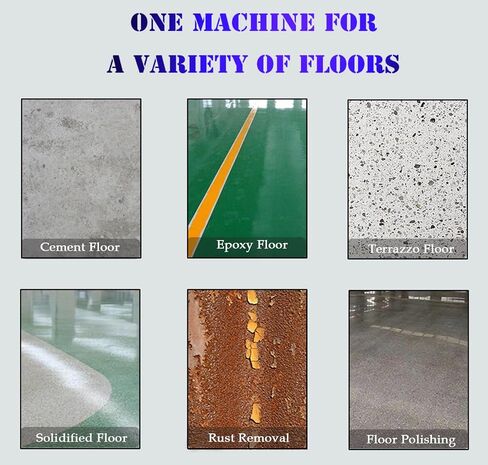 Concrete Floor Grinder Machine Cement Ground Grinder with 9 Grinding Disc 40L Vacuum Dust Collector Expoxy Floor Grinding Polishing Machine 220V 7.5kw Two Fans in Kuwait