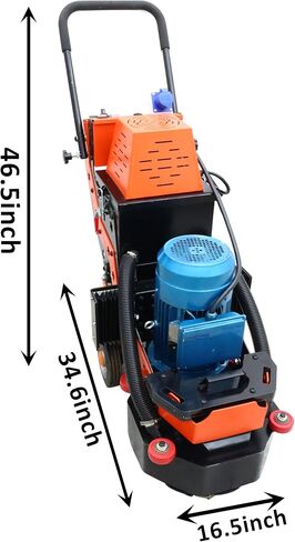 TECHTONGDA 6-Head Electric Concrete Floor Grinder & Polisher 16.14" Grinding Width with 30L Dust Bucket for Home Renovation Remodeling Garages Factories Epoxy Floor 220V in Kuwait