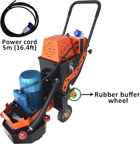 TECHTONGDA 6-Head Electric Concrete Floor Grinder & Polisher 16.14" Grinding Width with 30L Dust Bucket for Home Renovation Remodeling Garages Factories Epoxy Floor 220V in Kuwait