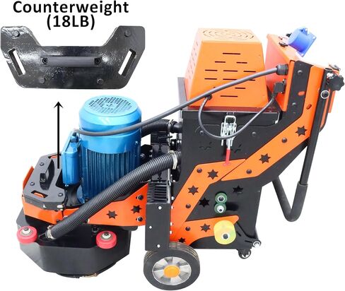 TECHTONGDA 6-Head Electric Concrete Floor Grinder & Polisher 16.14" Grinding Width with 30L Dust Bucket for Home Renovation Remodeling Garages Factories Epoxy Floor 220V in Kuwait