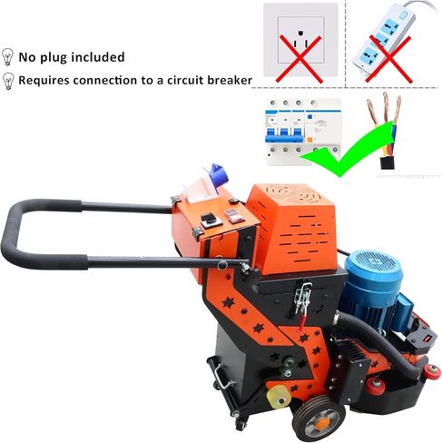 TECHTONGDA 6-Head Electric Concrete Floor Grinder & Polisher 16.14" Grinding Width with 30L Dust Bucket for Home Renovation Remodeling Garages Factories Epoxy Floor 220V in Kuwait