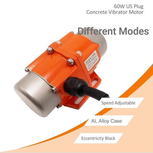 60W Concrete Vibrator Vibration Motor, US Plug AC 110V 3600rpm Speed Adjustable Aluminum Alloy Case Concrete Vibrating Motor for Shaker Table, Concrete Vibrator Motor in Kuwait