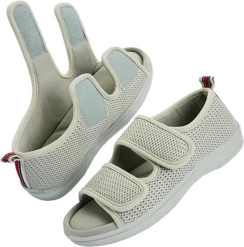 Women's Diabetic Slippers with Arch Support, Adjustable Open Toe Shoes for women, Diabetic Sandals with Memory Foam for Plantar Fasciitis in Kuwait