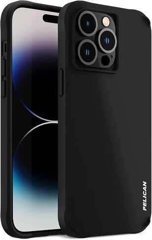 Pelican Ranger Series - iPhone 14 Plus Case 6.7 Inch [Wireless Charging Compatible] Protective Phone Case with Anti-Scratch Tech [15ft MIL-Grade Drop Protection] Slim Rugged Cover for 14 Plus - Black in Saudi Arabia