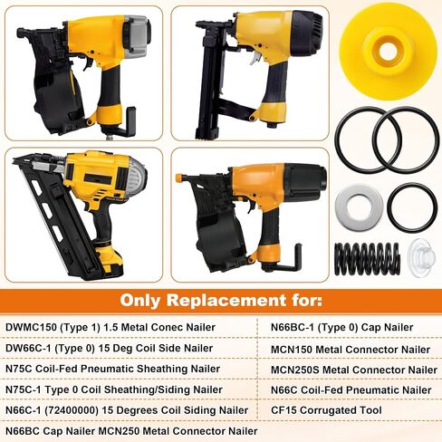 Piston Head Repair Kit Replacement for Bostitch DeWalt Nailers Parts DWMC150 N75C CF15 MCN250S MCN150 N66C N66BC MCN250 N66BC-1 N75C-1 N66C-1 DW66C-1 in Kuwait