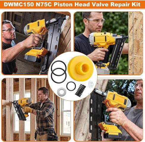 Piston Head Repair Kit Replacement for Bostitch DeWalt Nailers Parts DWMC150 N75C CF15 MCN250S MCN150 N66C N66BC MCN250 N66BC-1 N75C-1 N66C-1 DW66C-1 in Kuwait