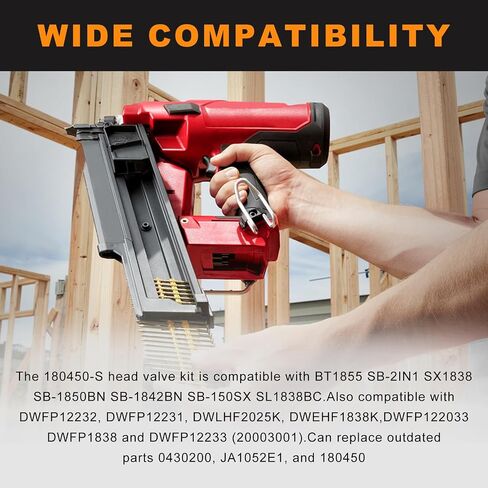 180450-S Head Valve Kit Compatible with Dwfp12233 18 Ga Precision Pneu Brad Nailer, Replaces Part 04302.00, 0430200, SC04302.00, SC0430200, JA1052E1 and 180450 in Kuwait