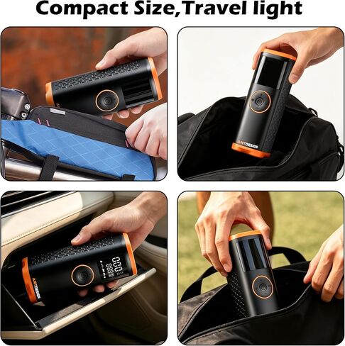 Tire Inflator Portable Air Compressor with Digital Pressure Gauge–150PSI Dual Power (7800mAh Rechargeable Battery&12V DC Car Plug),Cordless Air Pump for Car Tires,SUV,Motorcycle,Bicycle,Ball in Kuwait