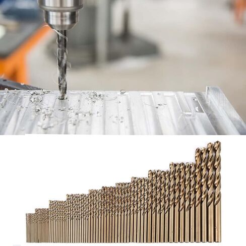 Cobalt Drill Bit Set, 74Pcs M35 High Speed Steel Cobalt Twist Jobber Drill Bits for Hardened Metal, Stainless Steel, Cast Iron (1.0-8.0mm) in Kuwait
