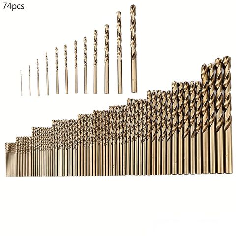 Cobalt Drill Bit Set, 74Pcs M35 High Speed Steel Cobalt Twist Jobber Drill Bits for Hardened Metal, Stainless Steel, Cast Iron (1.0-8.0mm) in Kuwait