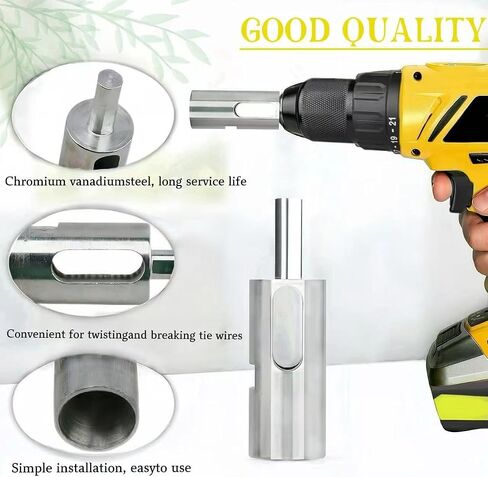 9 Gauge Twist Ties EZ Drill Chuck Tool, Stainless Steel Drill Truck Twist Ties Tool for Easy Fence Wire Making in Kuwait