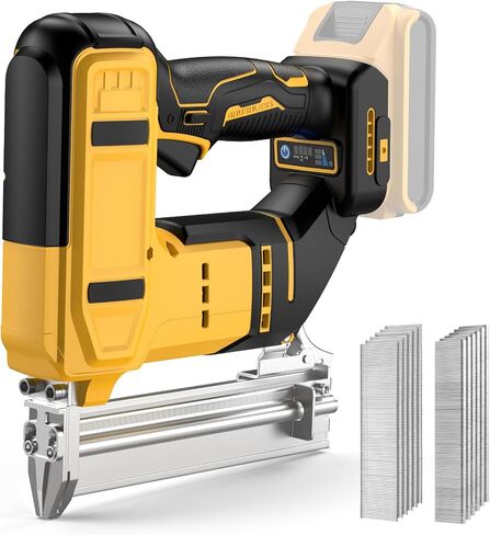 2-in-1 Cordless 18GA Nail Gun & Staple Gun Compatible with Dewalt 20V Max Battery (No Battery), Brad Nailer & Stapler Battery Powered with 1200 Nails/Staples for DIY, Woodworking (Yellow) in Kuwait