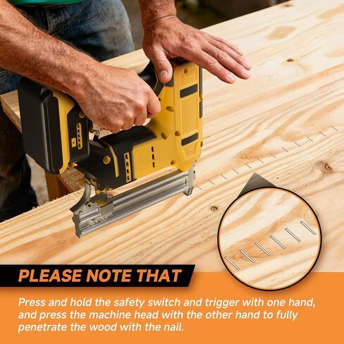 2-in-1 Cordless 18GA Nail Gun & Staple Gun Compatible with Dewalt 20V Max Battery (No Battery), Brad Nailer & Stapler Battery Powered with 1200 Nails/Staples for DIY, Woodworking (Yellow) in Kuwait